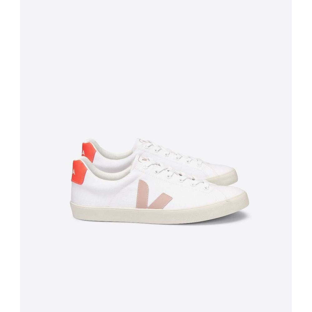 Veja ESPLAR SE CANVAS Women\'s Shoes White/Orange | CA 512XYU